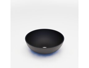 Waskom Leto Mat Zwart 40x15 cm Rond Solid Marmo