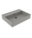 Wastafel 60 cm Edge Mat Beton Grijs zonder kraangat Keramiek ronde overloop