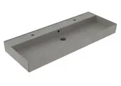 Wastafel 120 cm Edge Mat Beton Grijs enkel bak zonder kraangat Keramiek ronde overloop Wastafel 120 cm Edge Mat Beton Grijs enkel bak zonder kraangat Keramiek ronde overloop