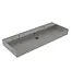 Wastafel 120 cm Edge Mat Beton Grijs enkel bak zonder kraangat Keramiek ronde overloop