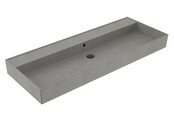 Wastafel 120 cm Edge Mat Beton Grijs enkel bak zonder kraangat Keramiek ronde overloop Wastafel 120 cm Edge Mat Beton Grijs enkel bak zonder kraangat Keramiek ronde overloop
