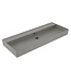 Wastafel 120 cm Edge Mat Beton Grijs enkel bak zonder kraangat Keramiek ronde overloop
