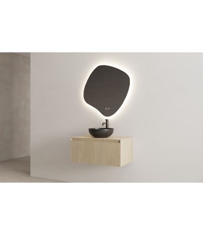 Timotheus Wastafelonderkast Ribbelfront Corn Silk 80 cm