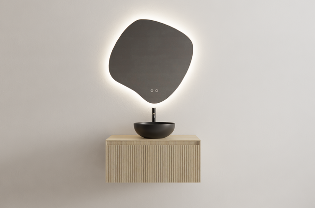 Timotheus Wastafelonderkast Ribbelfront Corn Silk 80 cm