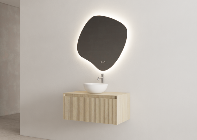 Timotheus Wastafelonderkast Ribbelfront Corn Silk 80 cm