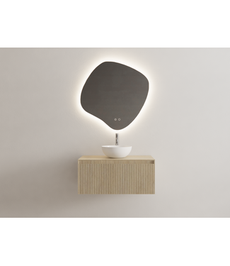 GLISS DESIGN Timotheus Wastafelonderkast Ribbelfront Corn Silk 80 cm