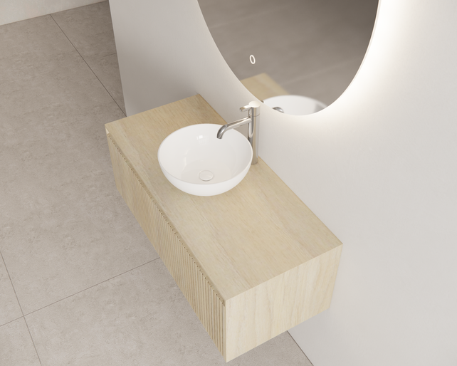 Timotheus Wastafelonderkast Ribbelfront Corn Silk 100 cm