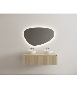 GLISS DESIGN Timotheus Wastafelonderkast Ribbelfront Corn Silk 120 cm 1 lade