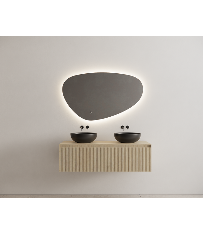 Timotheus Wastafelonderkast Ribbelfront Corn Silk 120 cm 1 lade