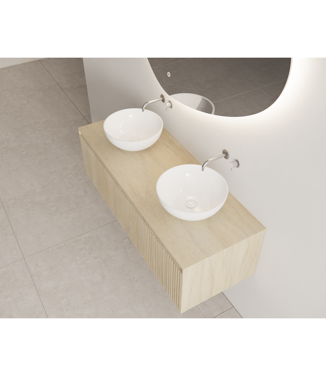 Timotheus Wastafelonderkast Ribbelfront Corn Silk 140 cm 1 lade