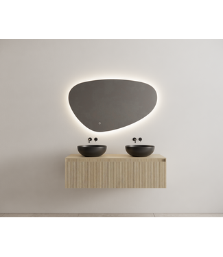 GLISS DESIGN Timotheus Wastafelonderkast Ribbelfront Corn Silk 140 cm 1 lade