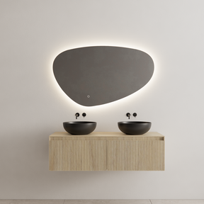 Timotheus Wastafelonderkast Ribbelfront Corn Silk 140 cm 2 lades