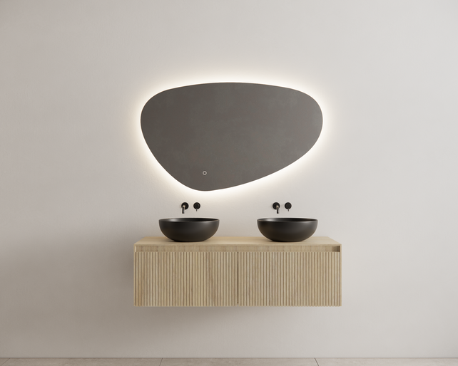 Timotheus Wastafelonderkast Ribbelfront Corn Silk 140 cm 2 lades