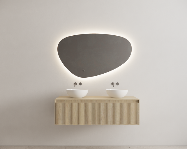 Timotheus Wastafelonderkast Ribbelfront Corn Silk 140 cm 2 lades