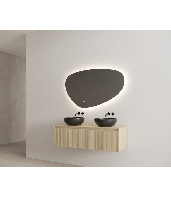 Timotheus Wastafelonderkast Ribbelfront Corn Silk 140 cm 2 lades