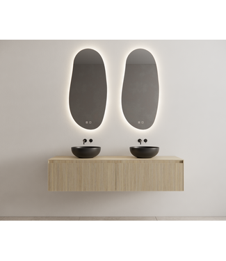 GLISS DESIGN Timotheus Wastafelonderkast Ribbelfront Corn Silk 160 cm 2 lades