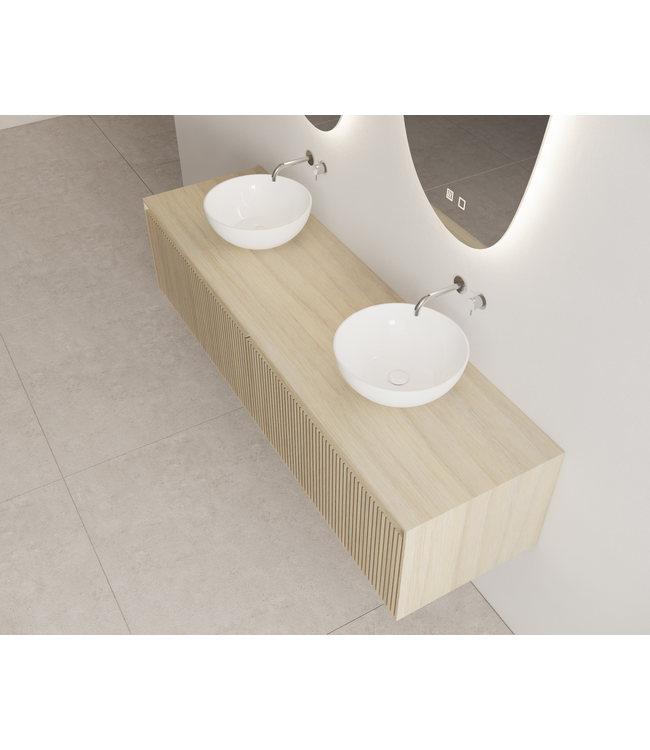 GLISS DESIGN Timotheus Wastafelonderkast Ribbelfront Corn Silk 160 cm 2 lades