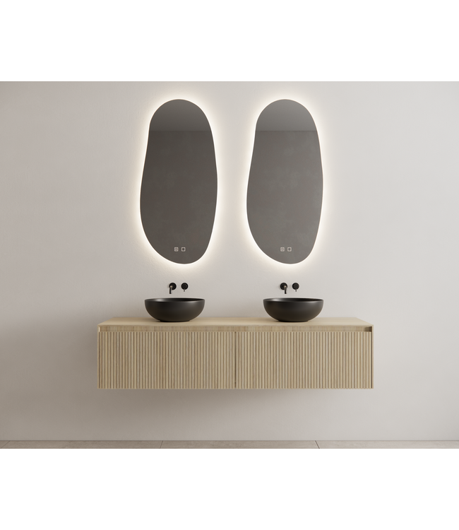 Timotheus Wastafelonderkast Ribbelfront Corn Silk 180 cm 2 lades