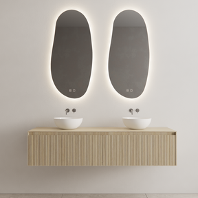 Timotheus Wastafelonderkast Ribbelfront Corn Silk 180 cm 2 lades