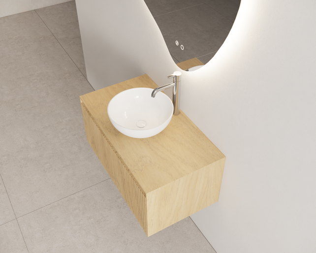 Timotheus Wastafelonderkast Ribbelfront Castle Brown 70 cm