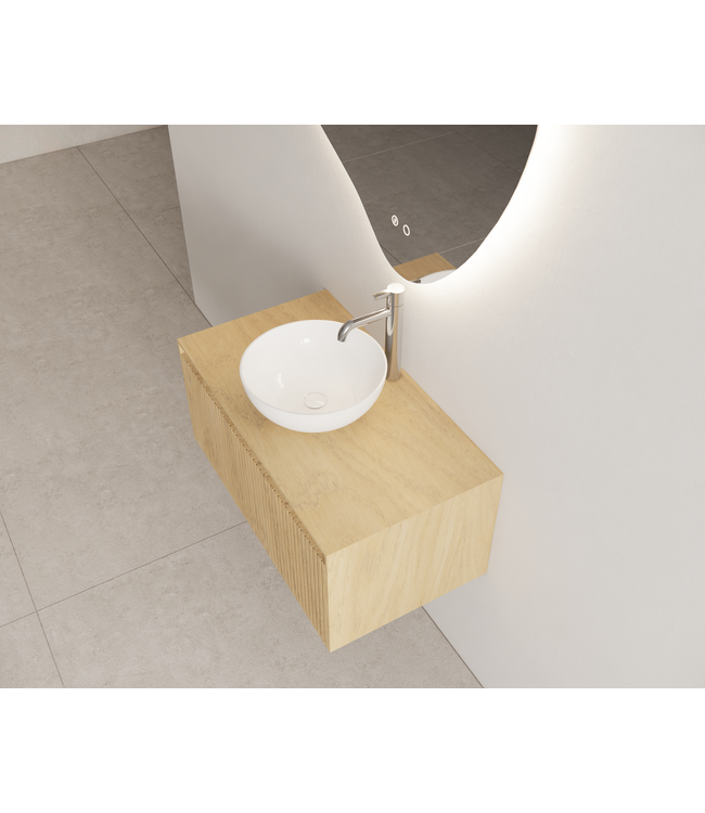 GLISS DESIGN Timotheus Wastafelonderkast Ribbelfront Castle Brown 70 cm