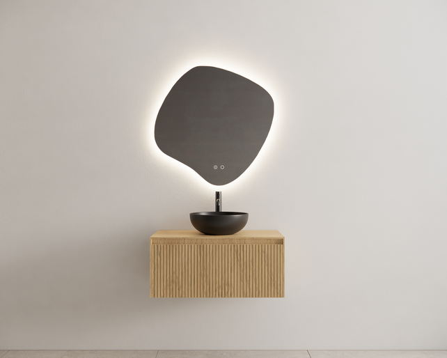 Timotheus Wastafelonderkast Ribbelfront Castle Brown 70 cm