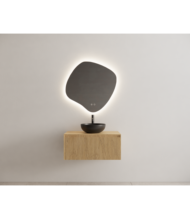 GLISS DESIGN Timotheus Wastafelonderkast Ribbelfront Castle Brown 70 cm