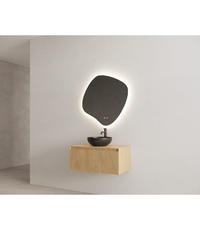 GLISS DESIGN Timotheus Wastafelonderkast Ribbelfront Castle Brown 70 cm