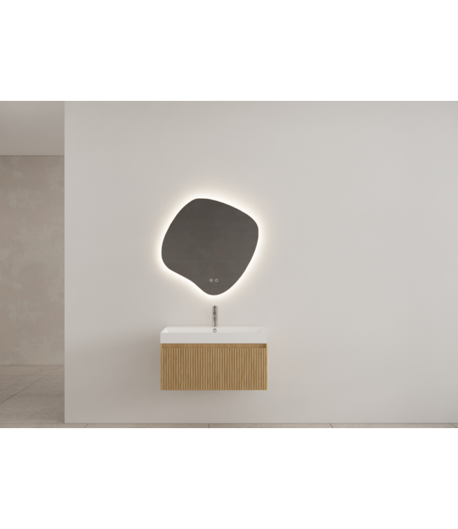 GLISS DESIGN Timotheus Wastafelonderkast Ribbelfront Castle Brown 70 cm