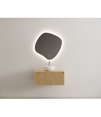 GLISS DESIGN Timotheus Wastafelonderkast Ribbelfront Castle Brown 70 cm