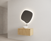 Timotheus Wastafelonderkast Ribbelfront Castle Brown 80 cm