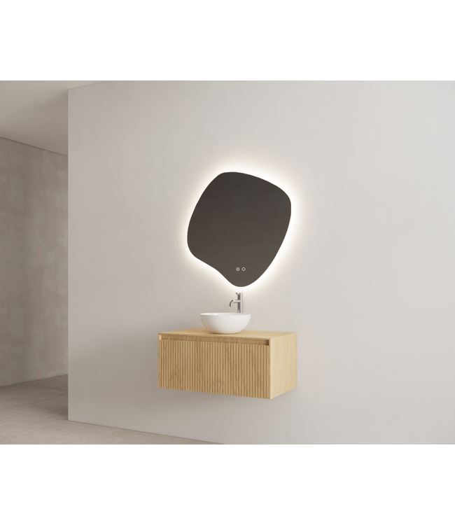 GLISS DESIGN Timotheus Wastafelonderkast Ribbelfront Castle Brown 80 cm