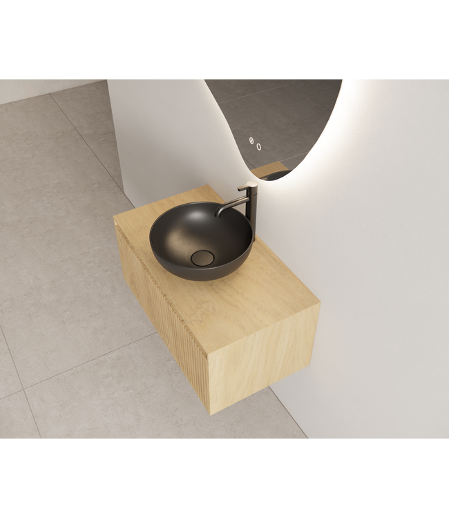 GLISS DESIGN Timotheus Wastafelonderkast Ribbelfront Castle Brown 80 cm