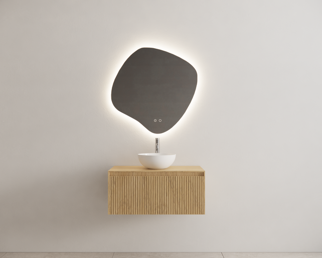 Timotheus Wastafelonderkast Ribbelfront Castle Brown 80 cm