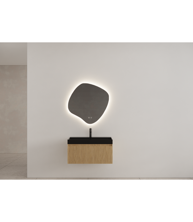 GLISS DESIGN Timotheus Wastafelonderkast Ribbelfront Castle Brown 80 cm