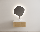 Timotheus Wastafelonderkast Ribbelfront Castle Brown 80 cm