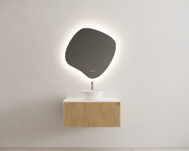 Timotheus Wastafelonderkast Ribbelfront Castle Brown 80 cm