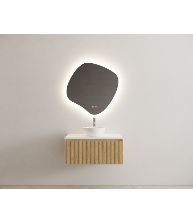 GLISS DESIGN Timotheus Wastafelonderkast Ribbelfront Castle Brown 80 cm