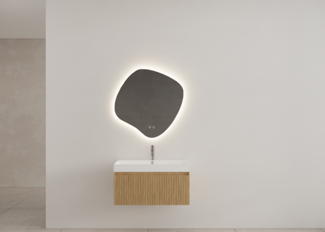 Timotheus Wastafelonderkast Ribbelfront Castle Brown 80 cm