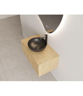 GLISS DESIGN Timotheus Wastafelonderkast Ribbelfront Castle Brown 90 cm