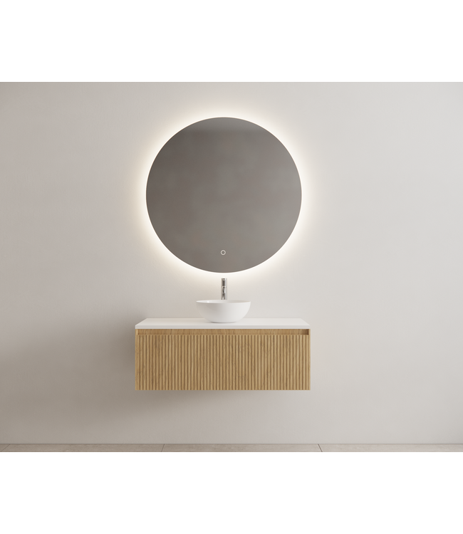 GLISS DESIGN Timotheus Wastafelonderkast Ribbelfront Castle Brown 100 cm