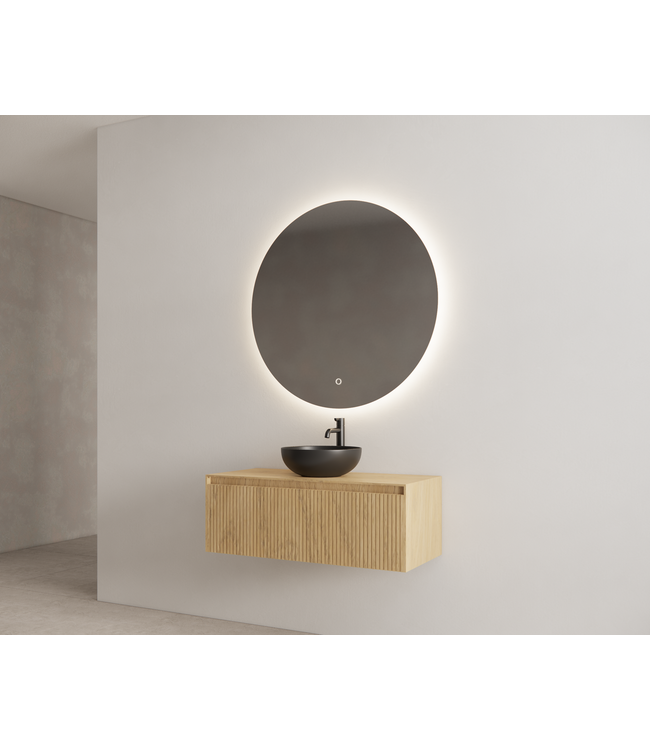 GLISS DESIGN Timotheus Wastafelonderkast Ribbelfront Castle Brown 100 cm