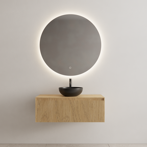 Timotheus Wastafelonderkast Ribbelfront Castle Brown 100 cm