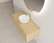 Timotheus Wastafelonderkast Ribbelfront Castle Brown 100 cm