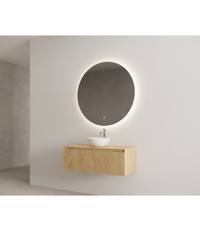 GLISS DESIGN Timotheus Wastafelonderkast Ribbelfront Castle Brown 100 cm