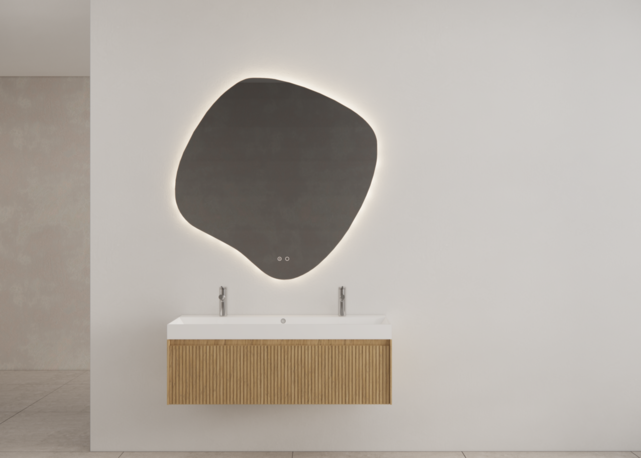 Timotheus Wastafelonderkast Ribbelfront Castle Brown 120 cm 1 lade