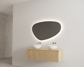 Timotheus Wastafelonderkast Ribbelfront Castle Brown 120 cm 1 lade