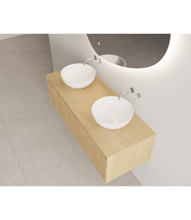 Timotheus Wastafelonderkast Ribbelfront Castle Brown 120 cm 1 lade