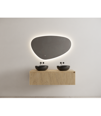 GLISS DESIGN Timotheus Wastafelonderkast Ribbelfront Castle Brown 120 cm 1 lade