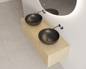 Timotheus Wastafelonderkast Ribbelfront Castle Brown 120 cm 1 lade